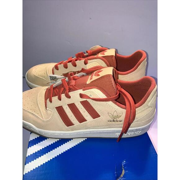 Adidas Forum Low CL Mens Shoe Glow Orange PreRed Gum Bottom JS1098 Size 9.5 NEW - Picture 6 of 10